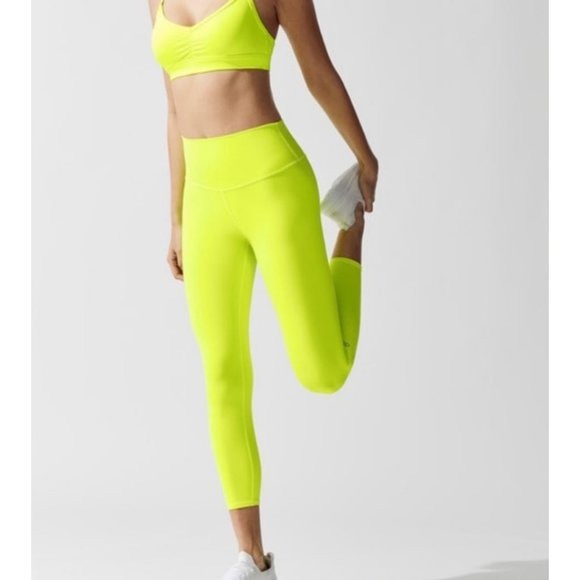 Alo Yoga Neon Yellow Capri Leggings - Picture 2 of 7
